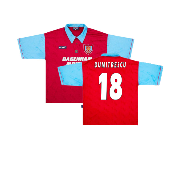 West Ham 1995-97 Home Shirt (XXL) (Mint) (Dumitrescu 18)