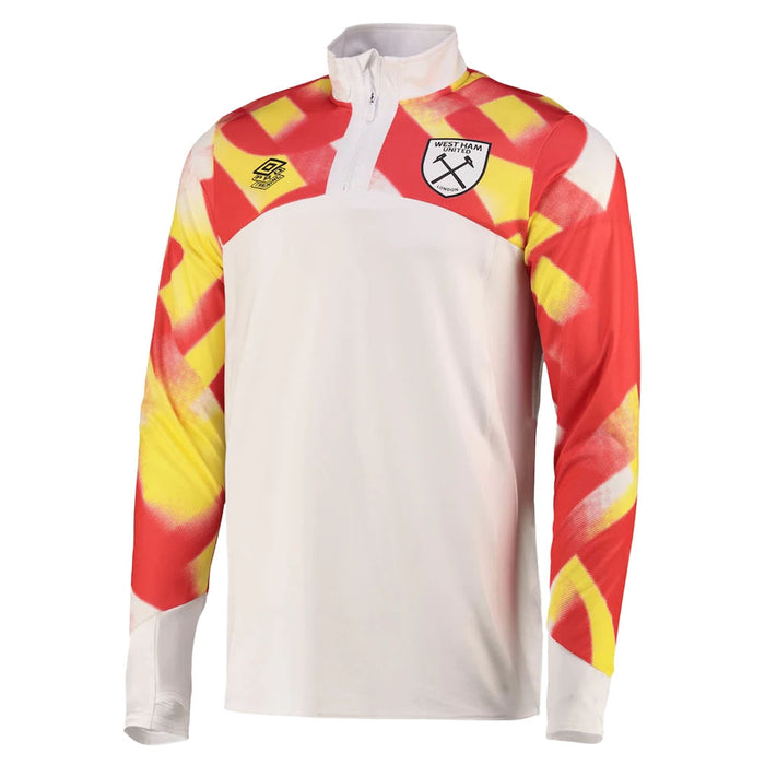 2022-2023 West Ham Warm Up Quarter Zip (S) - White